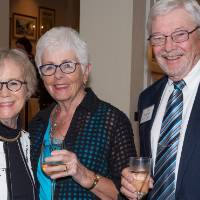 Nancy Lubbers with two guests.